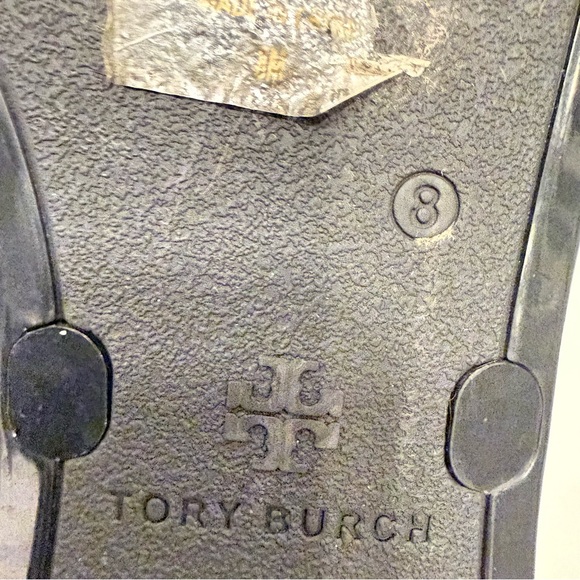 TORY BURCH ROXANNE JELLY SANDAL CLASSIC BLACK/ GOLD SIZE 8 - Picture 10 of 11